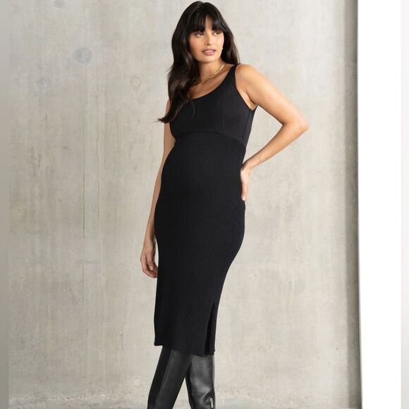 Seraphine Ribbed knit midi sleeveless nursing dress size 4 - Picture 2 of 7